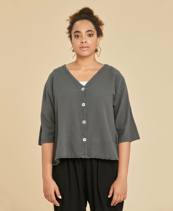 Gilet court à manches ¾ Ronie couleur Gris foncé