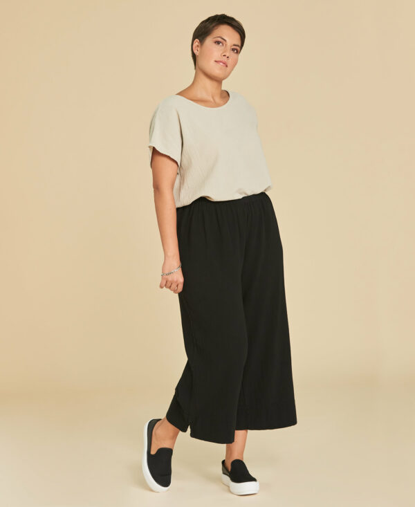 Pantalon ⅞ à jambe large en coton - Paula