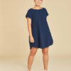 Robe courte en coton manches courtes col rond Soul couleur Bleu marine