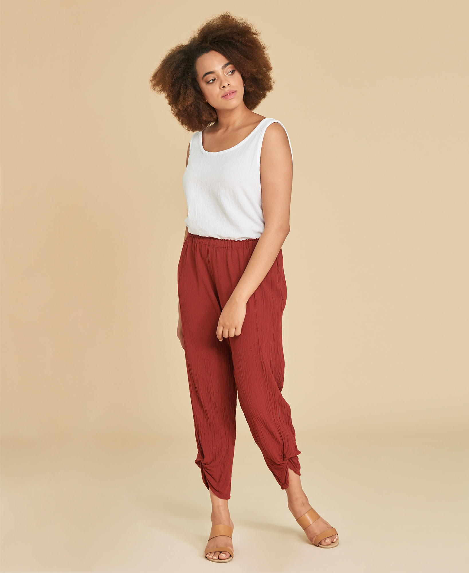 pantalon gaze de coton femme