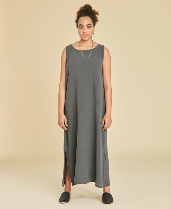 Soldes 42 Robe Gaze Coton Sylvia couleur Gris Graphite marque Ahuma 0004 » Ahúma 100% Gaze de Coton
