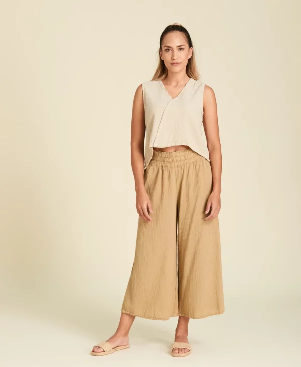 Jupe-culotte 7/8 Emilia en couleur Cashew