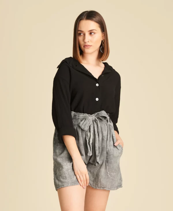Chemise en gaze de coton Josephine couleur Black
