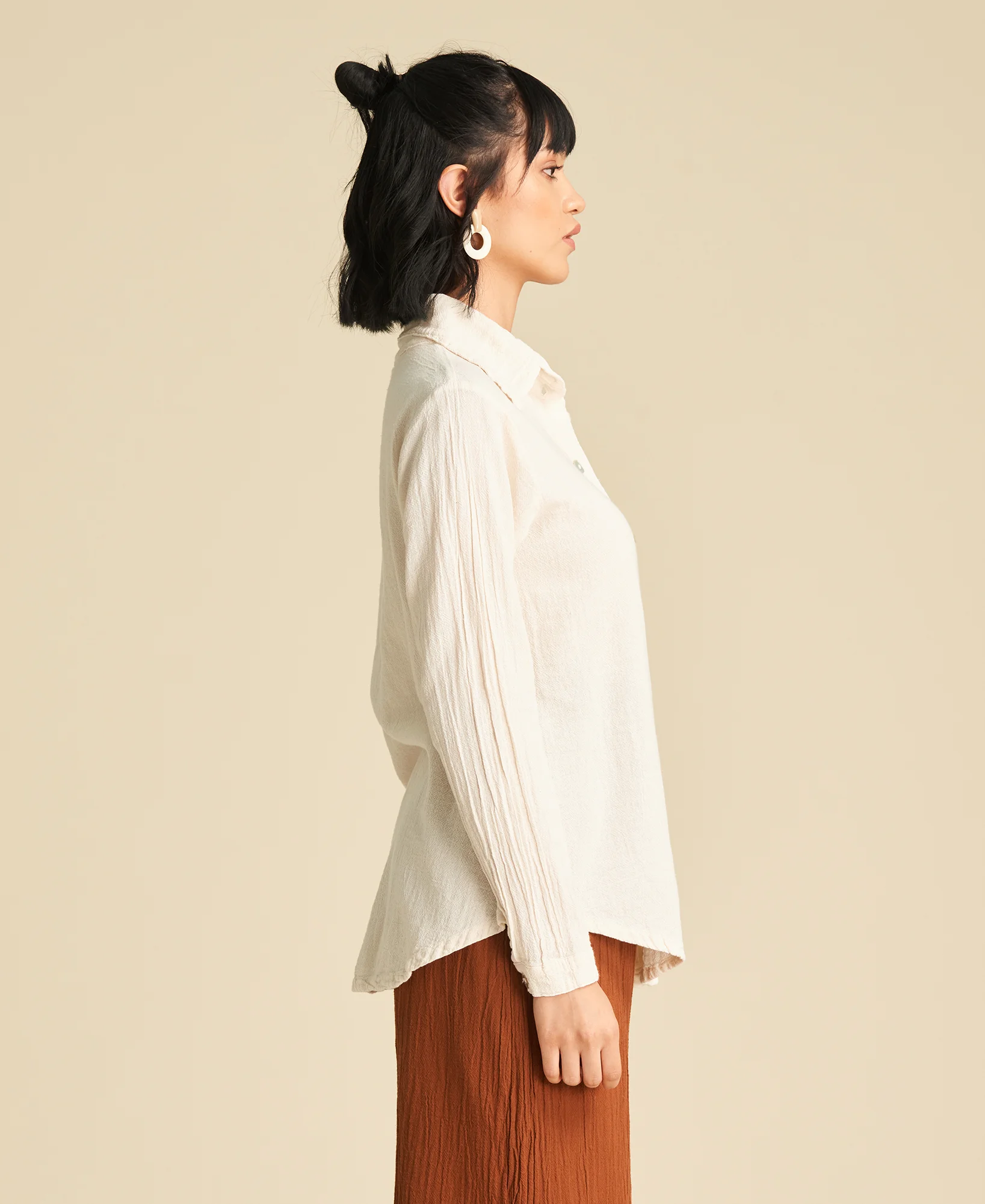 Chemise en gaze de coton Josephine couleur Bone