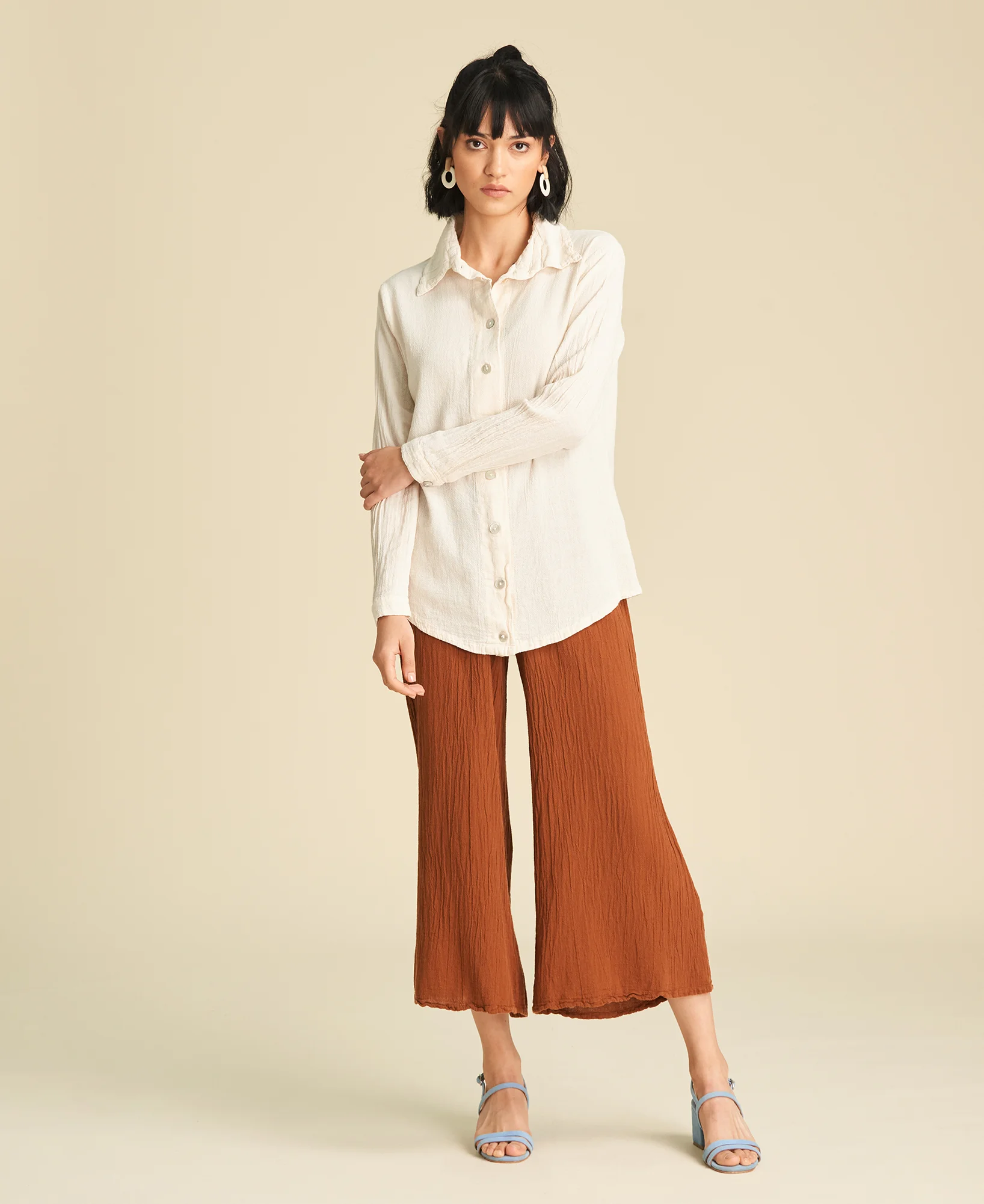 Chemise en gaze de coton Josephine couleur Bone