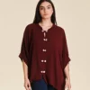 Blouse oversize avec col mao
